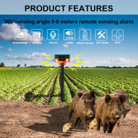 Repellente De Animales Grabable Repelente Solar De Pájaros Con Control Remoto Y Luz Destellante Para Granjas Jardines Frutales - details 4