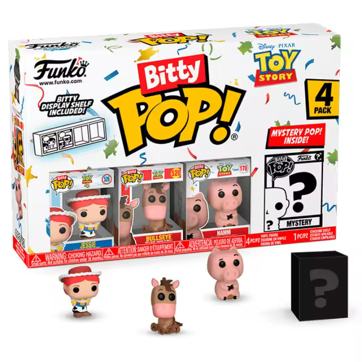 Blister 4 figuras Bitty POP Disney Toy Story JessieFigura  Coleccionable - Idea de Regalo- Mercancia Oficial - Juguetes para Niños y Adultos - Movies Fans - Muñeco para Coleccionistas y Exposición - 1