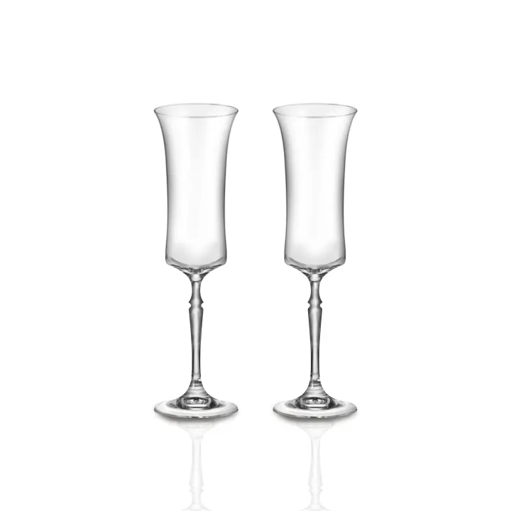 RegaloVip.es - Copas Champán Bohemia, Estuche de Lujo Azul. Cristal de Bohemia, Regalos personalizados y originales, copas personalizadas, brindis con emoción, regalo bodas, 25 aniversario, 50 aniversario, bodas plata, bodas de oro. - 1