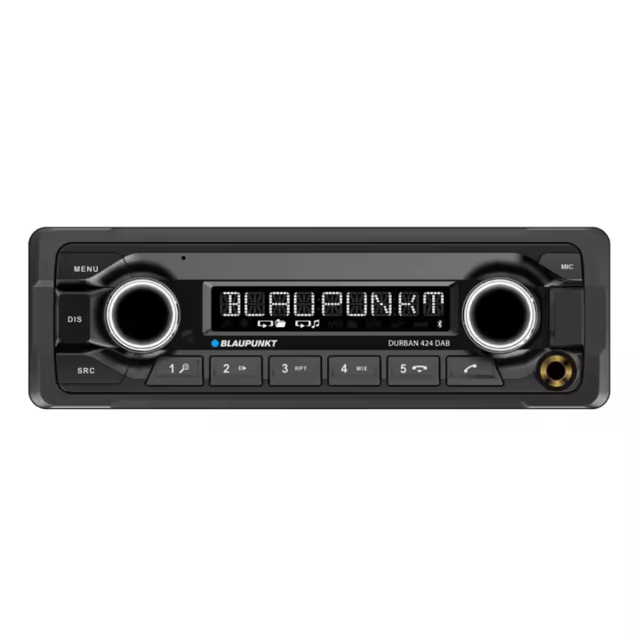 Blaupunkt Durban 424 DAB Autorradio 1DIN para vehículos industriales, 24 V | DAB+/FM | Bluetooth - 1