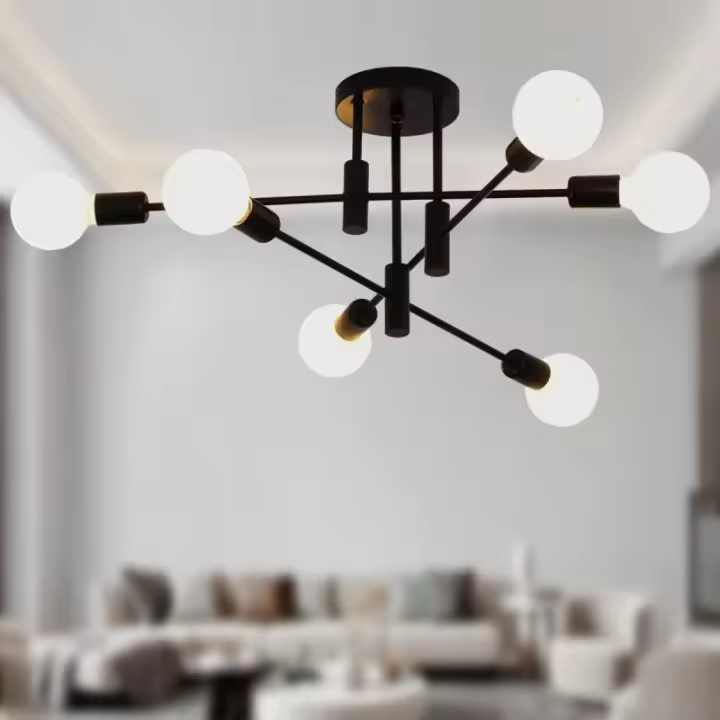 Candelabro Sputnik Moderno Del Siglo Medio Oscuro Ajustable Iluminación De Techo Industrial Fijación Pendente Para Habitación Vestíbulo - 1