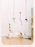 Juguete Interactivo De Gato Y Ratón Simulación Divertida Para Gatos Y Gatitos Telescopio Puerta Colgante Material De Tela - details 1