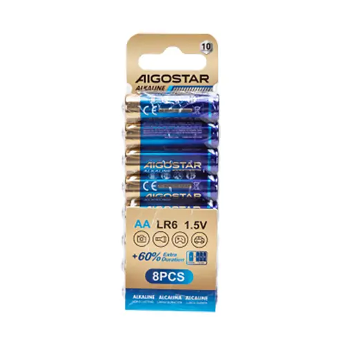 Pila Alcalina LR6 AA Pack 8 Unidades Aigostar - 1