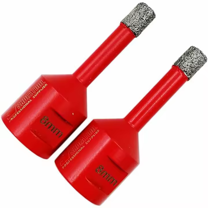 2 piezas de brocas de diamante , brocas de núcleo de 8 mm con rosca M14 para perforación en seco en porcelanato, granito, mármol - 1