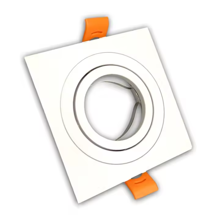 Aro de Aluminio Cuadrado para bombilla GU10/Dicroica Corte 80mm basculante    LED ATOMANT - 1