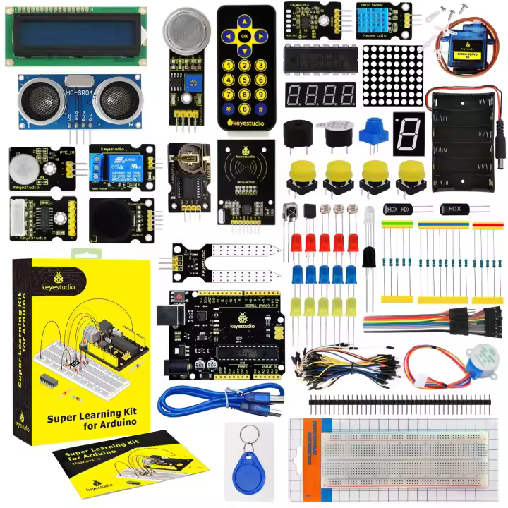 Kit De Inicio Profesional Con Módulos Completos KEYESTUDIO Para Arduino Compatible Con Arduino Uno R3/Mega2560R3 Incluye Libro De Tutorial De 32 Proyectos - 1