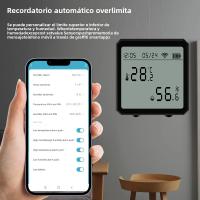 Sensor De Temperatura Y Humedad Inteligente WiFi Con Pantalla LCD Para Interior Detector De Temperatura Y Humedad Compatible Con Alexa Google - details 3