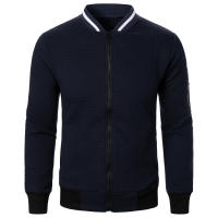 Sudadera Casual Para Hombre Con Cierre De Cremallera Y Collarín De Stand Waffle Para Otoño E Invierno Material Poliéster - details 25