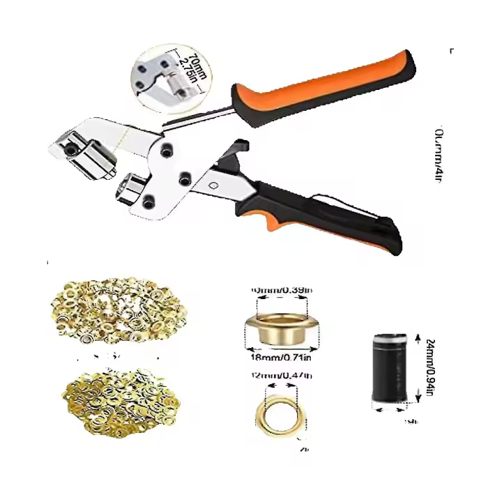 Eyeletpliers para las Lanas, eyeletpliers fijados con 300 ojales (diámetro el 10 Mm),eyeletpliers el 10 Mm Fo - 1