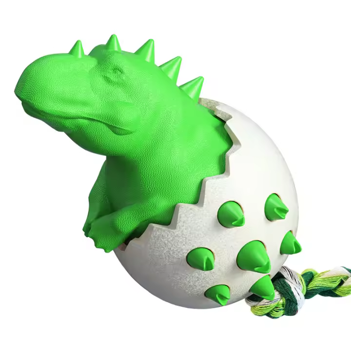 Cepillo Para Dientes De Perro Juguete Interactivo De Dinosaurio Sférico Resistente Mordedor Puzzle Para Limpieza Oral Divertido Juguetón - 1