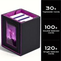 Caja De Cartas MTG Con Ventana De Exhibición Caja De Almacenamiento Para Cartas De Juego TCG Capacidad Para 120+ Cartas Envolvidas En PU Cuero - details 2