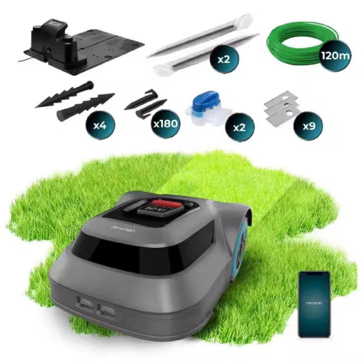 Robot cortacésped Cecotec Conga GrassHopper Map Connected. Motor Digital Brushless. Para superficies de hasta 500 m2. Control APP. - 1