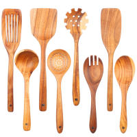 Juego De Cocina De Madera Utensilios De Cocina Ecológicos Incluye Cucharas De Madera Para Sopa Regalos Para Cocina - details 5
