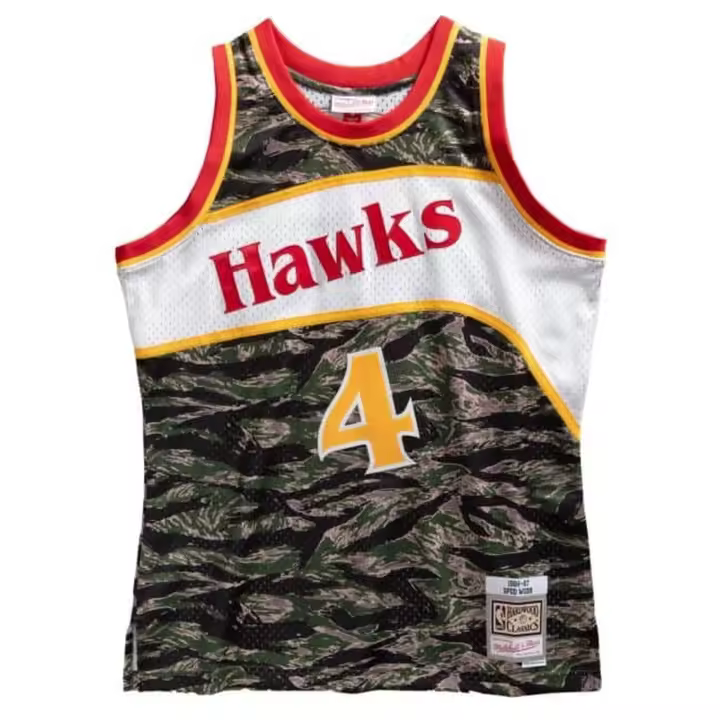 Mitchell & Ness Nba Tiger Camo Swingman Jersey Hawks 86 Spud Webb - 1