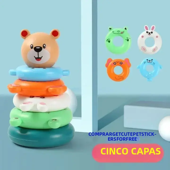 Juguetes Educativos Para Bebés 0-12 Meses Torre De Puzle De Cubos De Pila Montessori Juguete De Playa Para Niños Regalo Para Niños - 1