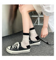 Calcetines De Punto Para Mujer De Color Contraste Medio Tubo Verano Transpirables De Algodón Y Poliéster Calcetines Casuales Para Primavera Y Verano - details 7