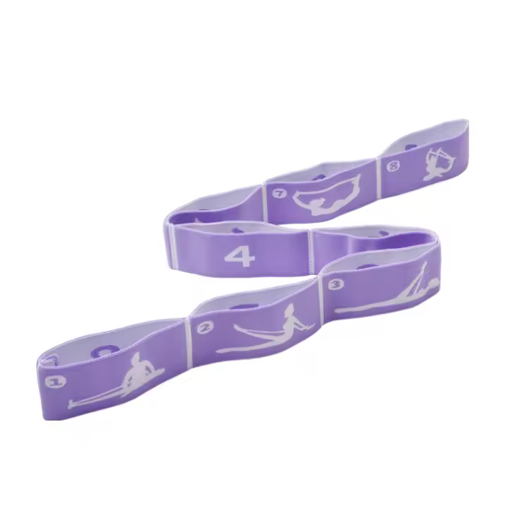 Banda De Resistencia Para Yoga Y Pilates Cinturón De Estiramiento Auxiliar Para Adultos Banda Elástica De Entrenamiento De Latin Fitness Para Principiantes Con Anillos De Doble Tensión - 1