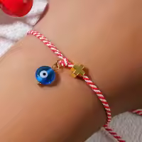 Pulsera De Cristal Martis Primavera 2024 Shinus Con Ojo De Mal Dicho Y Cruz Griega Para Mujer Joyería Discreta Regalo De Cumpleaños - details 2