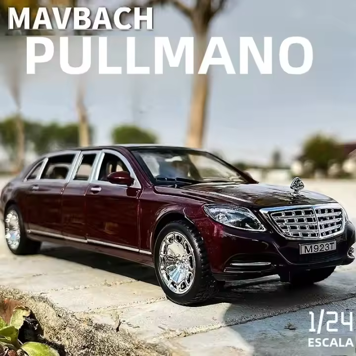 Modelo De Coche Maybach S600 Pullman 1:24 Metal Con Sonido Y Luz Vehículo De Simulación Para Niños Regalo Juguete De Lujo - 1
