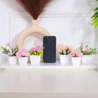 1SET De Plantas Simuladas Rosa En Maceta Decoración De Interiores Para Oficina Centro Comercial Escritorio Ventana Estantería Hogar - details 10