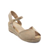 Calzados soraia, Sandalia de antelina y plataforma de yute, espardeñas de cuña, para mujer. - details 32