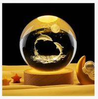 Lámpara De Noche Cristal Galaxia Planetaria Luz Brillante Decoración Para El Hogar Regalo De Navidad Luz De Mesa LED Redonda - details 14