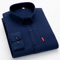Camisa Clásica De Algodón 100% Para Hombres Manga Larga Monochroma Con Solapa Y Bolsillo Suave Y Slim Para Negocios - details 8