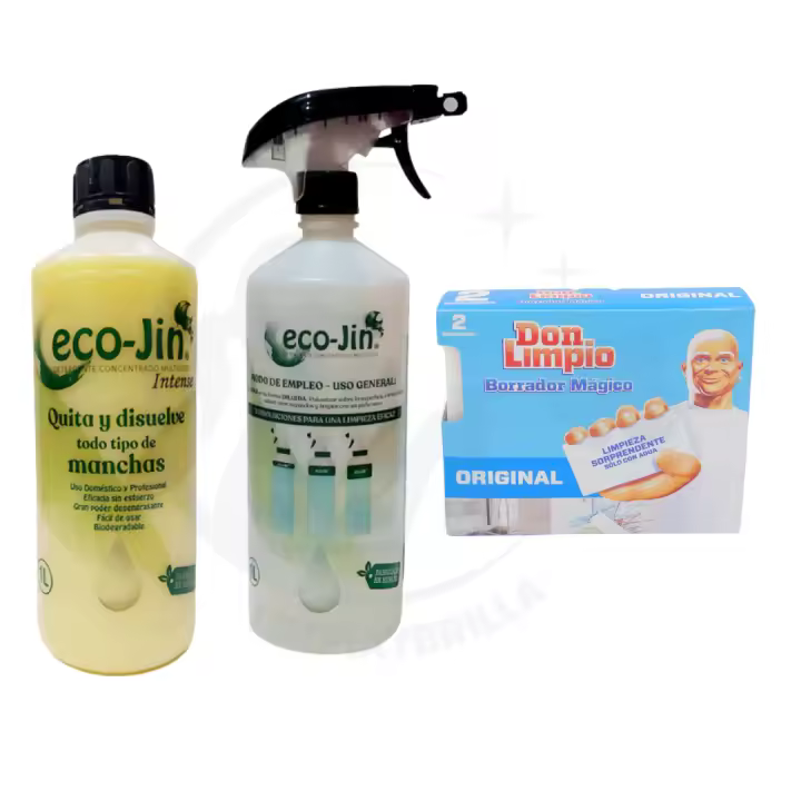 Ecojin INTENSE AMARILLO + Esponja Borrador Mágico Don Limpio – Quitamanchas Multiusos de para Todas las Superficies. Incluye Estropajo Esponja Mágica para Resultados Impecables PRODUCTO ORIGINAL DE LABONCLER - 1
