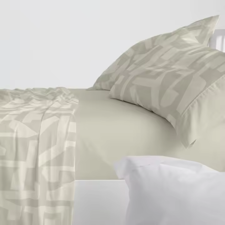 Juego de Sábanas Étnico Azul | Diseño Geométrico Abstracto | 6 Medidas Disponibles | Tejido Premium Primavera-Verano - 1