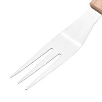 DESEOS Tenedor de Barbacoa Profesional con Mango de Madera – 36.5 cm de Longitud Total y  3.5 cm de Ancho – Ideal para Asados, BBQ y Cocina al Aire Libre - details 2