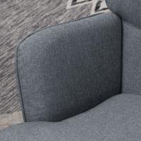 HOMCOM Silla Mecedora con Reposapiés, Sillón de Relax, con Cojín Acolchado, Respaldo Alto, Reposabrazos y Patas de Madera, Carga 130 kg, para Salón, Dormitorio, Gris - details 3