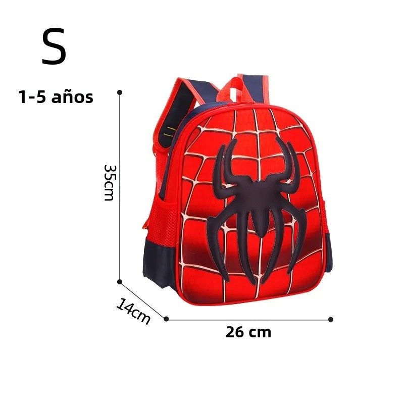 Mochila Spider King Para Niños Impermeable De Nylon Gran Capacidad Para Edades De 2 a 16 Años Cierre De Cremallera Estilo Animal