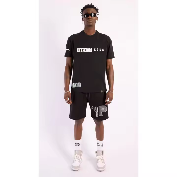 Conjunto PirateGang Paris Negro Pedrería Brillante Pistoleta - 1