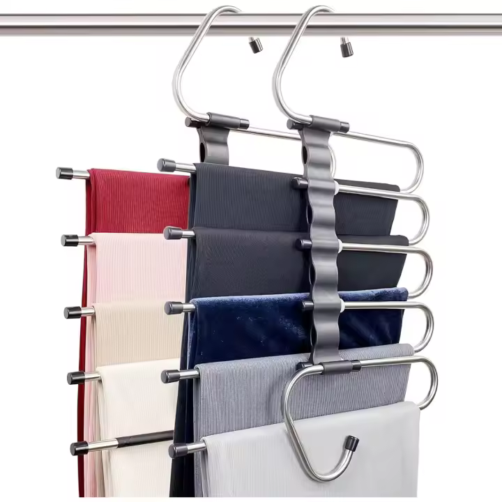 2 pack closet, multiple layers, multiple uses, trouser shelf organizer (2 pack) - 1