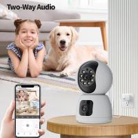 Inteligente inalámbrica wifi cámara de vigilancia de la máquina de doble pantalla en casa de interior HD visión nocturna teléfono móvil a distancia Monitor remoto，tarjeta de memoria 32G - details 8