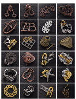 Juego De Logica ABC Lock Metal Puzzles Brain Teasers IQ Para Adultos Y Niños Juguetes Educativos Juegos De Ingenio Geométricos 3D - details 1
