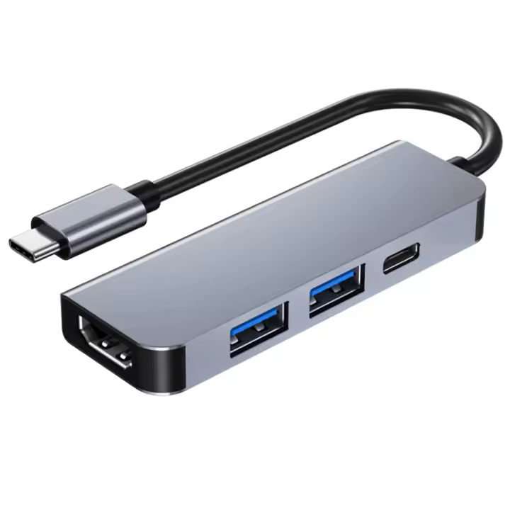 FGNS.Adaptador USB C a HDMI Hub, 4 en 1 con 2X USB 3.0, Puerto de Carga DP, 4K HDMI, Base USB C portátil de para Macbook Pro,Samsung, huawei, Chromebook, Matebook ETC Type-C Dispositivos - 1