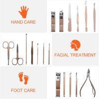 Manicura Kit Acero Inoxidable Oro Rosa, 18 piezas Manicura y Pedicura Set Cortaúñas Profesional con Bonita Caja Beige Cuero Damas y Hombres - details 2