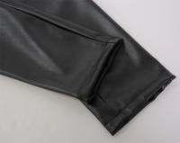 Pantalones De Cuero PU Para Hombre Estilo Punk Ajustados Con Cierre De Cremallera Y Bolsillos Longitud completaSeasons: Primavera Otoño - details 5