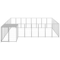 vidaXL Perrera Plateada 15,73 m² Acero Jaula Perro Cachorro Recinto Mascota - details 1
