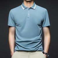Camisa Polo Hombre Estilo Casual Transpirable Con Mangas Cortas Y Rayas Cuello Redondo Top Cómodo Para Verano - details 8