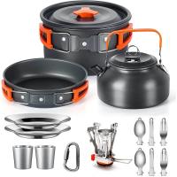Set De Cocina Para Camping Ligero De Aluminio Equipamiento Para Viajes Y Senderismo Kit De Cocina Al Aire Libre - details 0