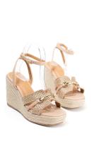 Lyla Wang Sandalias cuñas altas de espartos con plataforma con adorno metálico - details 2