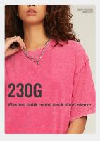 Camiseta Estilo Retro Americano Pesada De Color Sólido Para Hombres Y Mujeres Manga Corta Verano Moda De Calle Antiguo Talla Grande Ropa Lavada - details 2