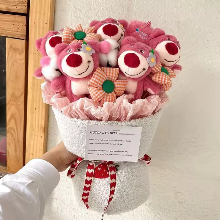 Muñeco De Peluche De Bruñido De Manzana Y Oso Winnie Para Cumpleaños De Novia Y Mejor Amiga Regalo De San Valentín Juguete De Peluche Cartoon - 1