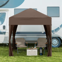 Gazebo 2x2m with 4 Paredes laterales y Ventanas, Protección UV, tienda de Jardín con Bolsa de Transporte incluida, Canvas Oxford de Maple Fuerte, Blanco - details 0