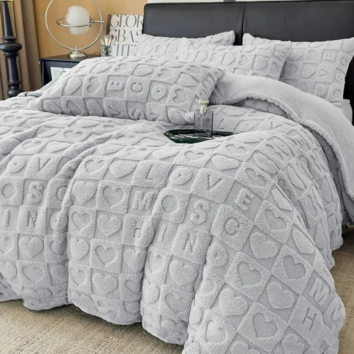 SHANN - Edredón Borrego con Funda de Cojin - Edredón Nódico Invierno Cálido y suave con Relleno de Micro Fibra Poliéster, Edredón Reversible Franle y Sherpa-Edredon Invierno para Cama, Edredon manta con relleno por dentro - 1