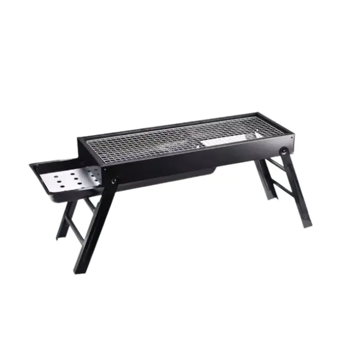 Barbacoa larga portatil de carbon, plegable y ligera, barbacoa larga de sobremesa para jardin, camping, picnic o playa. Don Feliz - 1