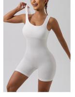 Traje De Yoga De Mujer En Nylon Sin Costuras Ni Encajes Estilo Europeo Y Americano Con Shorts Y Justa Para Fitness Y Gimnasio - details 11