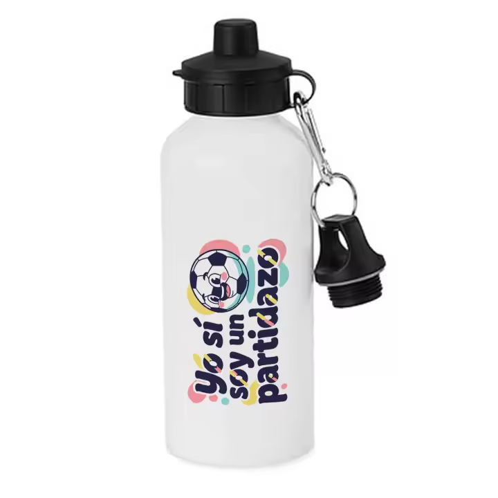 MERCHANDMANIA Bidón deportivo 600 ml acero inoxidable con chupón frase motivadora graciosa futbol cuerpo chiste botella escolar deporte bicicleta - 1